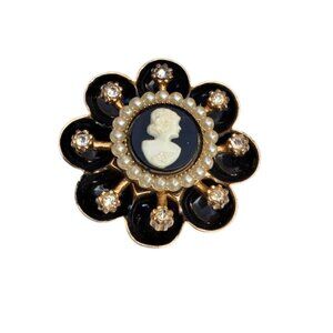 Vintage CORO Victorian Revival Cameo Brooch